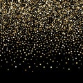 Luxury golden confetti, gold glittering background, golden particles from top of page Royalty Free Stock Photo