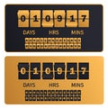 Luxury golden countdown clock digits board New year, Christmas or shopping sale timer. Rich gold number counter template