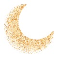 Luxury golden crescent, half moon gold glittering background