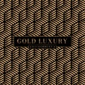 Luxury golden cube line pattern isolated on black background. Geometric ornament concept. Vector illustration Royalty Free Stock Photo