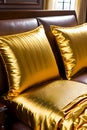 luxury golden fabric with beautiful folds elegant decorative or baroque generated by ai