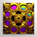 Luxury golden flower decorative background. Beautiful precious metal floral art. 3D . Royalty Free Stock Photo