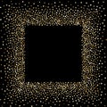 Luxury golden frame on black, gold glittering background Royalty Free Stock Photo