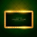 Luxury golden frame on green background Royalty Free Stock Photo