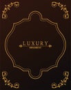 luxury golden frame victorian style in red wine background Royalty Free Stock Photo