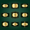 Luxury golden frames and labels set.