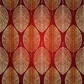 Golden leaf red shade background luxury wallpaper for home bed room decoration seamless illustration pattern Royalty Free Stock Photo