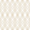 Luxury golden line pattern. Vector linear geometric seamless ornament with subtle grid, thin lines, lattice. Abstract gold and Royalty Free Stock Photo