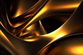 Luxury golden liquid waves abstract background. AI generated Royalty Free Stock Photo