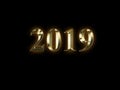 Luxury golden 2019 new year on black background. Happy new year 2019