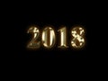 Luxury golden 2018 new year on black background. Happy new year 2018