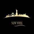 Luxury golden New york skyline