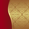 Luxury golden Pattern with red Border