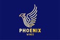 Luxury Golden Phoenix Wings Logo Design Vector Royalty Free Stock Photo