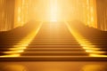 Luxury Golden Staircase with Gold Light Ray for Award Ceremony Royalty Free Stock Photo