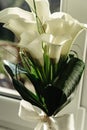 Luxury gorgeous wedding bouquet with white calla and lily for br Royalty Free Stock Photo