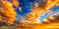 Luxury Gradient Orange Gold Clouds at Twilight for Background Royalty Free Stock Photo