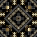 Luxury greek key meander seamless pattern. Modern abstract geometric background. Ornamental vector backdrop. Gold tribal ethnic