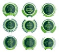 Luxury Green Badges Laurel Wreath Collection Royalty Free Stock Photo