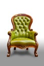 Luxury green leather armchair Royalty Free Stock Photo
