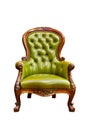 Luxury green leather armchair Royalty Free Stock Photo