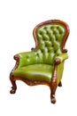 Luxury green leather armchair