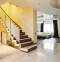 Luxury hall with staircase in a house Royalty Free Stock Photo