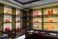 Luxury handbags in the shop