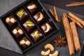 Luxury handmade bonbon with nuts in gift box