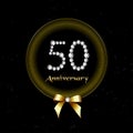 50th years happy birthday anniversary card invitation diamond number Royalty Free Stock Photo