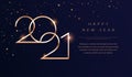 Luxury 2021 Happy New Year background. Golden design for Christmas and New Year 2021 greeting cards with New Year wishes of health Royalty Free Stock Photo