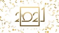 Luxury 2021 Happy New Year elegant design. Vector illustration of golden numbers 2021 with confetti,