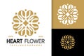 Luxury Heart Flower Logo Design, brand identity logos vector, modern logo, Logo Designs Vector Illustration Template Royalty Free Stock Photo