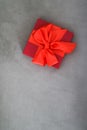 Luxury holiday red gift box with silk ribbon and bow, christmas or valentines day decor Royalty Free Stock Photo