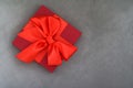 Luxury holiday red gift box with silk ribbon and bow, christmas or valentines day decor Royalty Free Stock Photo