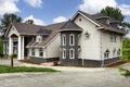 Luxury home exterior with large drive way