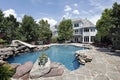 Luxury home with swimming pool Royalty Free Stock Photo