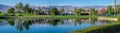 Luxury homes along a golf course in Palm Desert Royalty Free Stock Photo