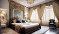 luxury hotel bedroom with a canopy Royalty Free Stock Photo