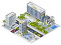 Luxury Hotel Buildings Isometric Design Concept