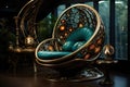 Luxury hotel furniture Steampunk illustration Generative AI