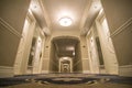 Luxury hotel hall corridor well lit Royalty Free Stock Photo