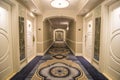 Luxury hotel hall corridor well lit Royalty Free Stock Photo