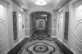 Luxury hotel hall corridor well lit Royalty Free Stock Photo