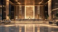Luxury hotel lobby in 3D rendering, designed for a high-end reception area Royalty Free Stock Photo