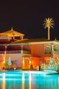 Luxury hotel resort at night in Egypt Royalty Free Stock Photo
