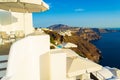 Ultimate Santorini luxury hotels balconies on Caldera cliff edge Greece