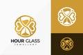 Luxury Hourglass Modern Logo Vector Design. Abstract emblem, designs concept, logos, logotype element for template