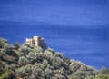 Luxury house with amazing view to deep blue of Aegean sea. Evia island, Greece Royalty Free Stock Photo