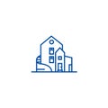 Luxury house,detached mansion line icon concept. Luxury house,detached mansion flat vector symbol, sign, outline